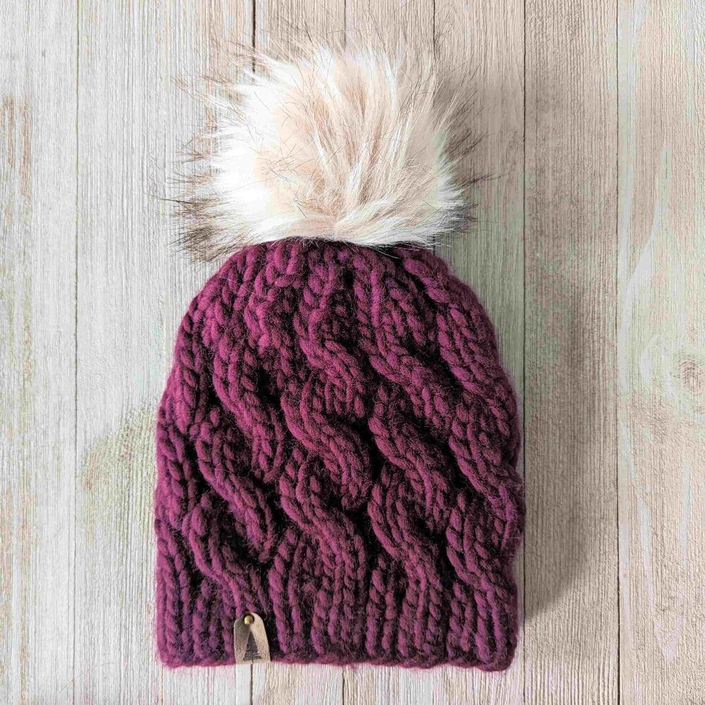 Hand Knit Luxury Cable Beanie